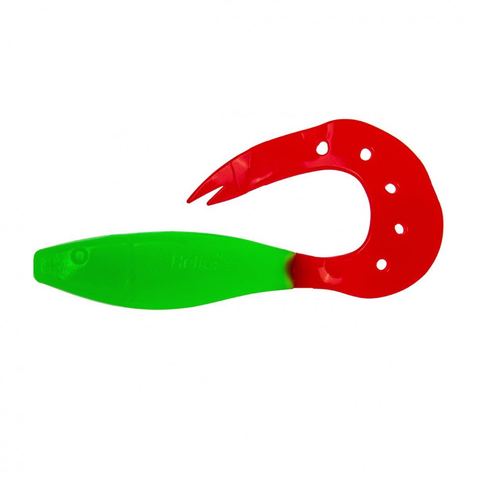 Твистер Helios Kasandra 4"29/10,9см, цвет Lime & Red 5 шт HS-34-021 , 